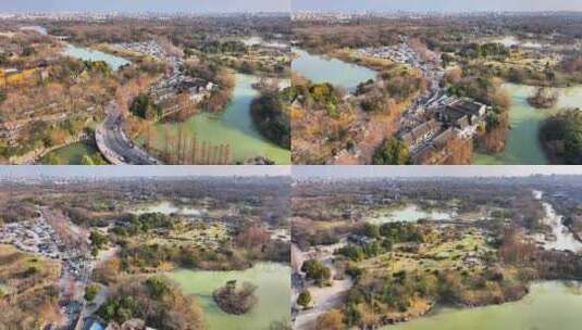 航拍瘦西湖风景区大明寺观音山园林寺庙高清在线视频素材下载