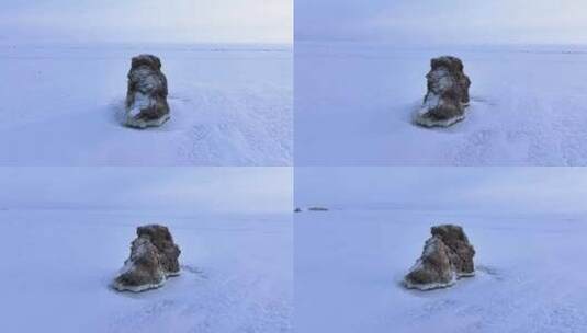 呼伦湖冬季风光高清在线视频素材下载