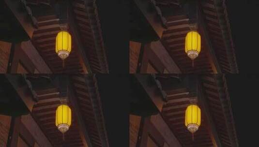 古建筑屋檐下的灯笼高清在线视频素材下载