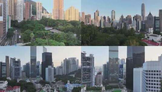 香港中环CBD航拍高清在线视频素材下载