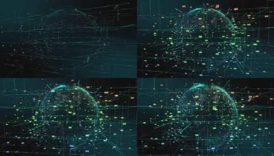 科技地球粒子背景高清在线视频素材下载