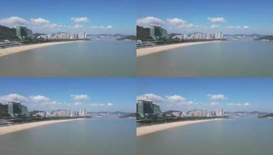 航拍广东珠海香炉湾沙滩高清在线视频素材下载