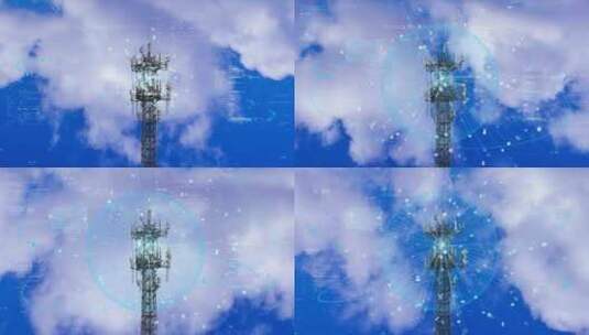 5G基站信号传输网络通信塔高清在线视频素材下载