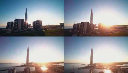 圣彼得堡最丑的摩天大楼高清在线视频素材下载