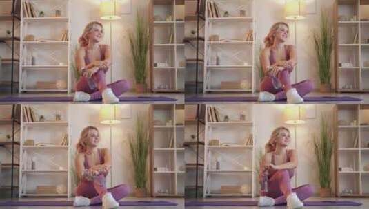 运动女性健康生活方式健身水之家高清在线视频素材下载