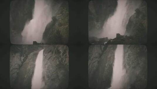 山上的大瀑布8mm胶片风格高清在线视频素材下载