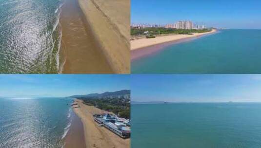 东海大海海边海水海浪沙滩海滩航拍风景唯美高清在线视频素材下载