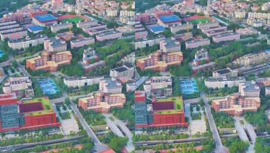 湖南工商大学航拍校园风景风光学校大学高清在线视频素材下载