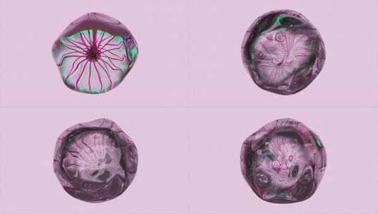 水滴内有许多细腿的蜘蛛图案透明球体改变形高清在线视频素材下载