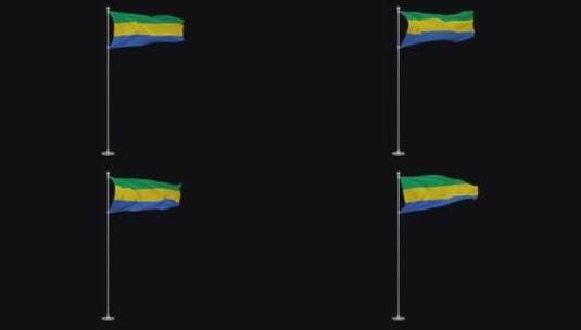 加蓬国旗循环高清在线视频素材下载