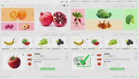 果蔬网站动画。电子商务和购物产品。食品销高清在线视频素材下载
