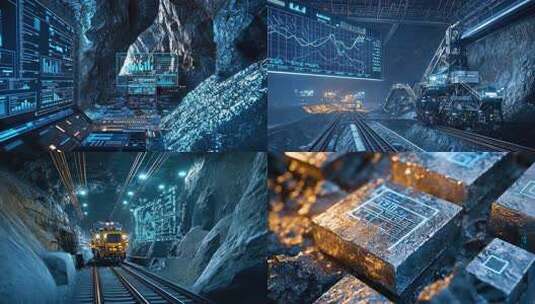 数字科技智能矿山 露天采矿 煤矿 稀土矿高清在线视频素材下载