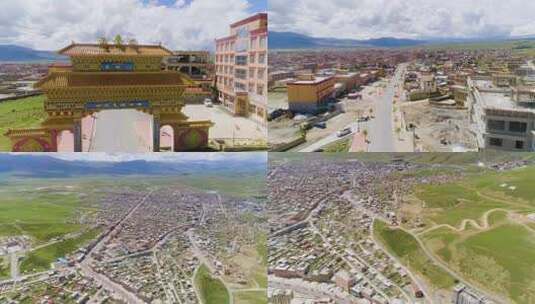 318国道世界高城巴塘高原航拍11高清在线视频素材下载