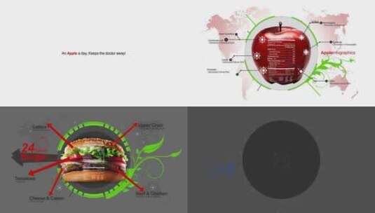 数字化科技感食物商品成分数据分析AE模版高清AE视频素材下载