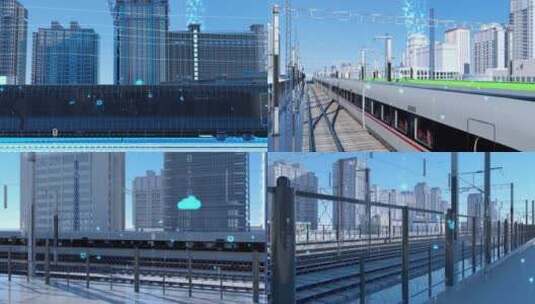 科技高铁路线高清AE视频素材下载