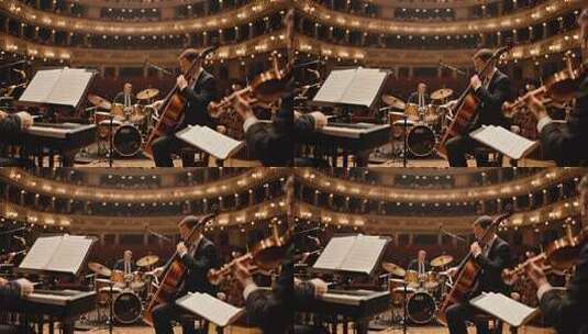 音乐厅音乐家演奏交响乐素材高清在线视频素材下载