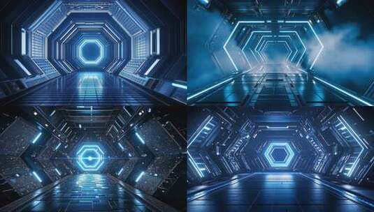 时空穿梭未来科技宇宙之门科幻隧道星际旅行高清在线视频素材下载