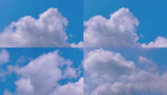 【4K】蓝天白云下的蓬松云朵高清在线视频素材下载