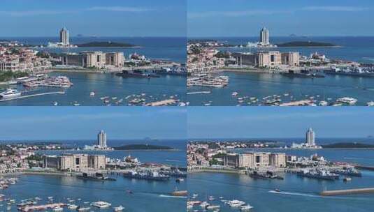 青岛中国人民解放军海军博物馆航拍高清在线视频素材下载