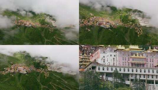 噶陀寺 小布达拉宫航拍 甘孜州白玉县 2高清在线视频素材下载