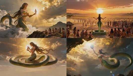 女娲造人补天高清在线视频素材下载