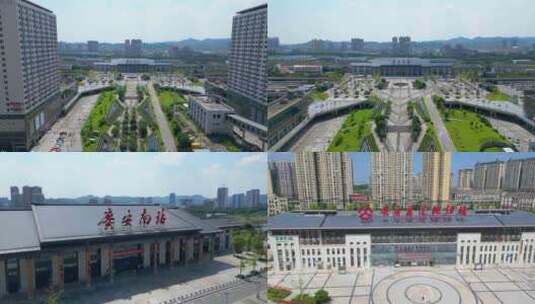 4K广安南站高铁站火车南站延时火车站广场高清在线视频素材下载