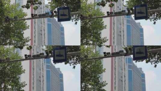 城市街景红绿灯监控实拍高清在线视频素材下载