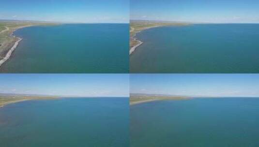 青海湖断崖、圣泉湾附近航拍高清在线视频素材下载
