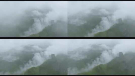航拍甘南洛克之路风光 雨中云雾高清在线视频素材下载
