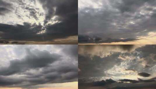 下午日落时的混合多云天空高清在线视频素材下载