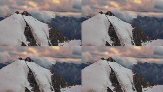 航拍川西贡嘎山卫峰乌库楚雪山风光高清在线视频素材下载