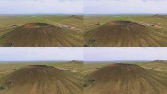 乌兰察布三号火山航拍 内蒙古 乌兰哈达高清在线视频素材下载