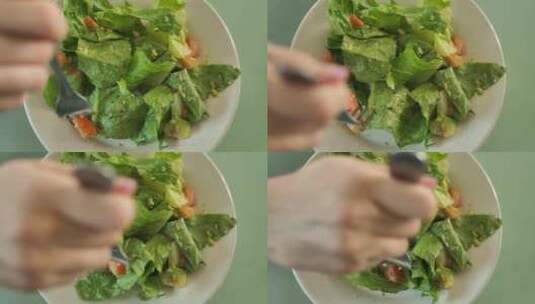 蔬菜沙拉 吃沙拉高清在线视频素材下载