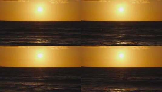 海滩落日夕阳海浪高清在线视频素材下载