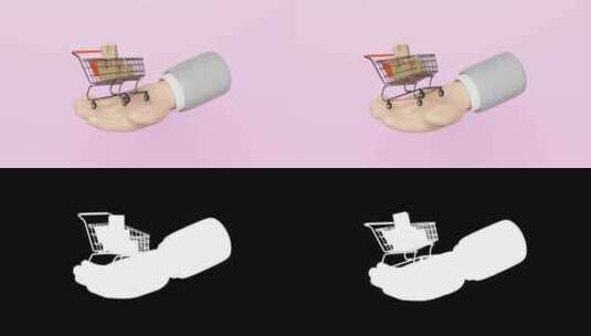 超市购物车3d动画高清在线视频素材下载