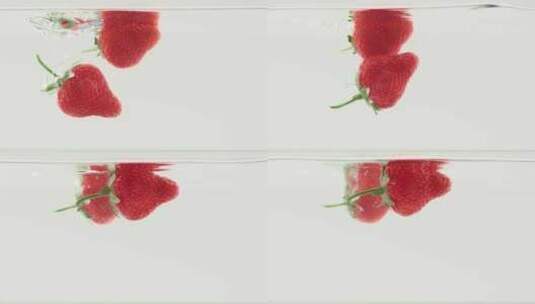 草莓入水高清在线视频素材下载