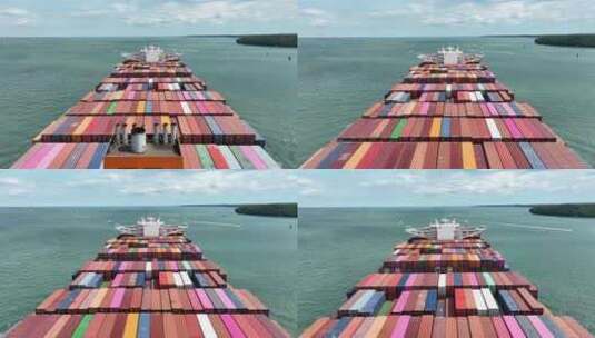 海运物流超大型集装箱货轮高清在线视频素材下载