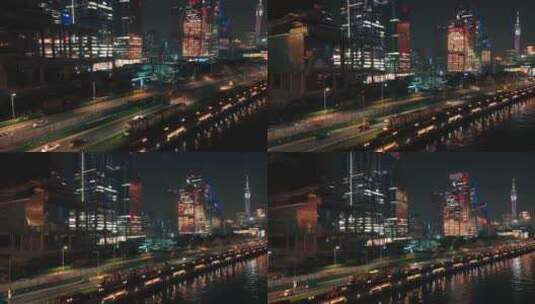 珠江新城 广州塔夜景 广州塔 广州灯光高清在线视频素材下载