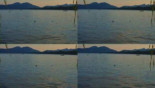 西湖落日慢镜头风光高清在线视频素材下载