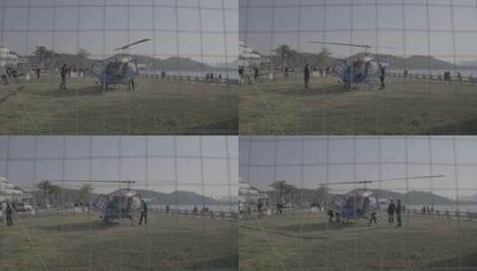 珠海大剧院直升机高清在线视频素材下载