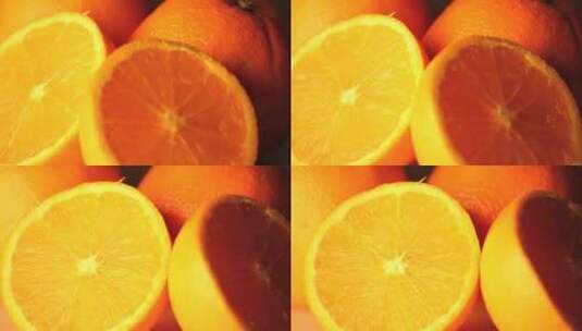 旋转着切开的橙子高清在线视频素材下载