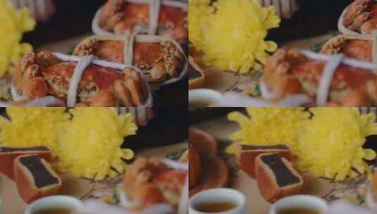 中国传统美食阳澄湖大闸蟹高清在线视频素材下载