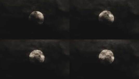 月亮月球夜晚天空皎洁明月长焦特写延时摄影高清在线视频素材下载