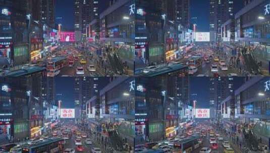 重庆观音桥夜景车流高清在线视频素材下载