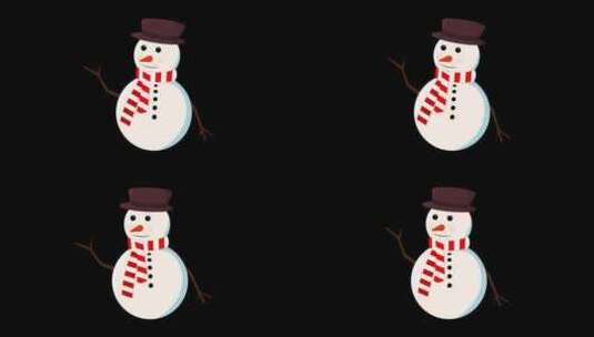 可爱雪人动画 带通道高清在线视频素材下载