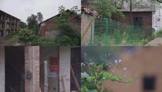 农村老旧危房安装护栏围挡3高清在线视频素材下载