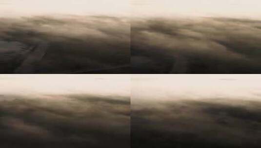 航拍特写日出前大雾浓雾森林的朦胧高清在线视频素材下载