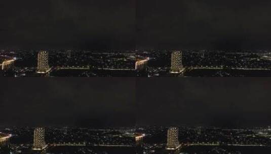 灯光闪烁的夜间城市高清在线视频素材下载