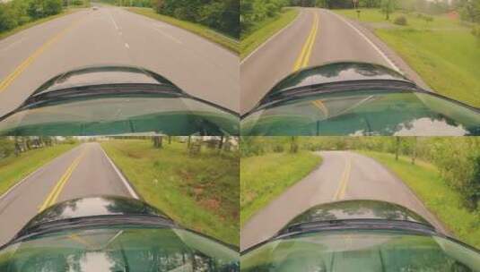 一辆汽车穿越道路的时间流逝视频高清在线视频素材下载