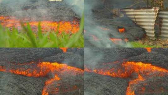 夏威夷帕霍镇附近的普纳熔岩流高清在线视频素材下载